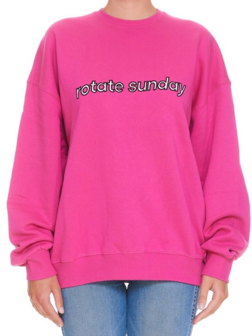 Rotate Sunday Hot Pink Logo Crewneck Sweatshirt
